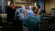 Claire (Hayley Erin) told her dad, Cole (J. Eddie Peck) that she loved him with Vicki (Amelia Heinle) nearby on The Young and the Restless | Image: CBS